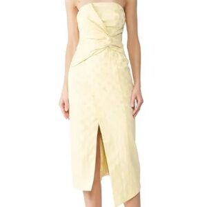 C/MEO Collective Strapless Yellow Dress
